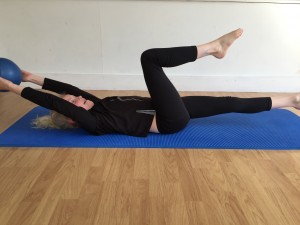 Working on the abdominals.